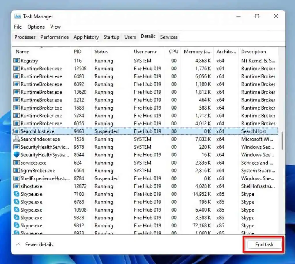 Fix Windows If Search Bar Is Not Working By Restarting The SearchHost.exe Process