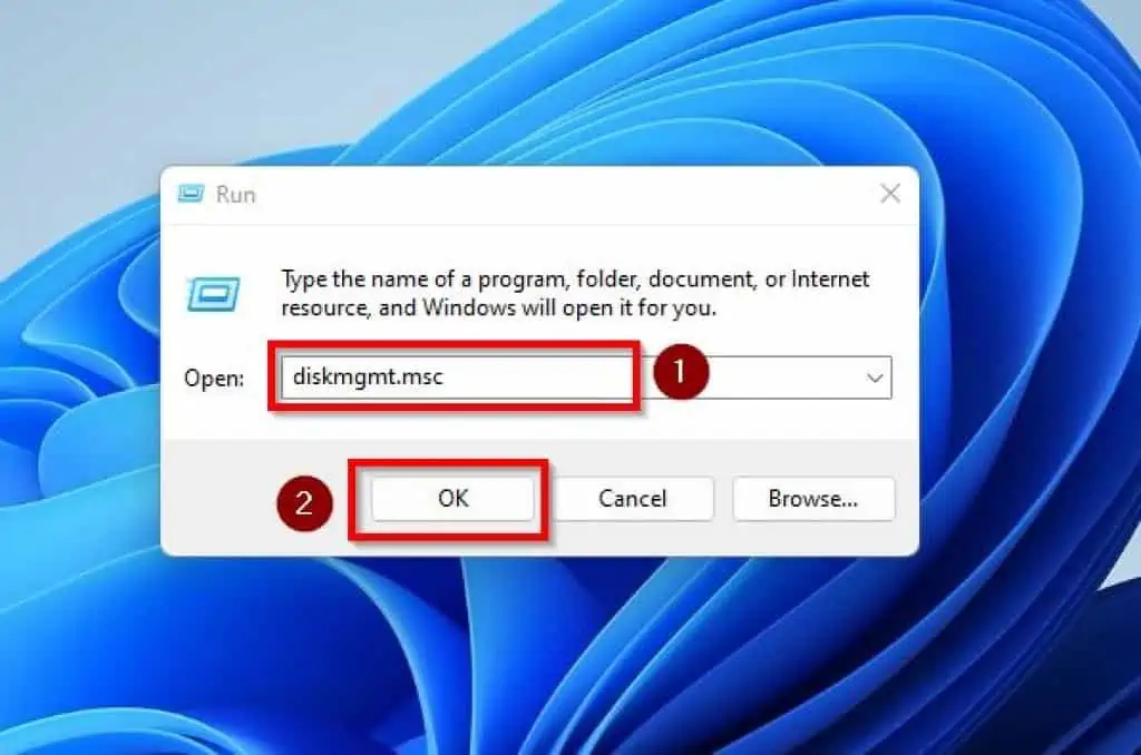 Open Disk Management In Windows 11 Through Run Dialog Or PowerShell