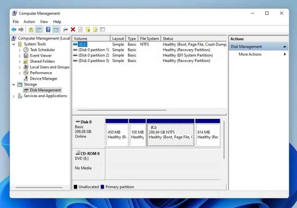 Open Disk Management In Windows 11 From Computer Management 