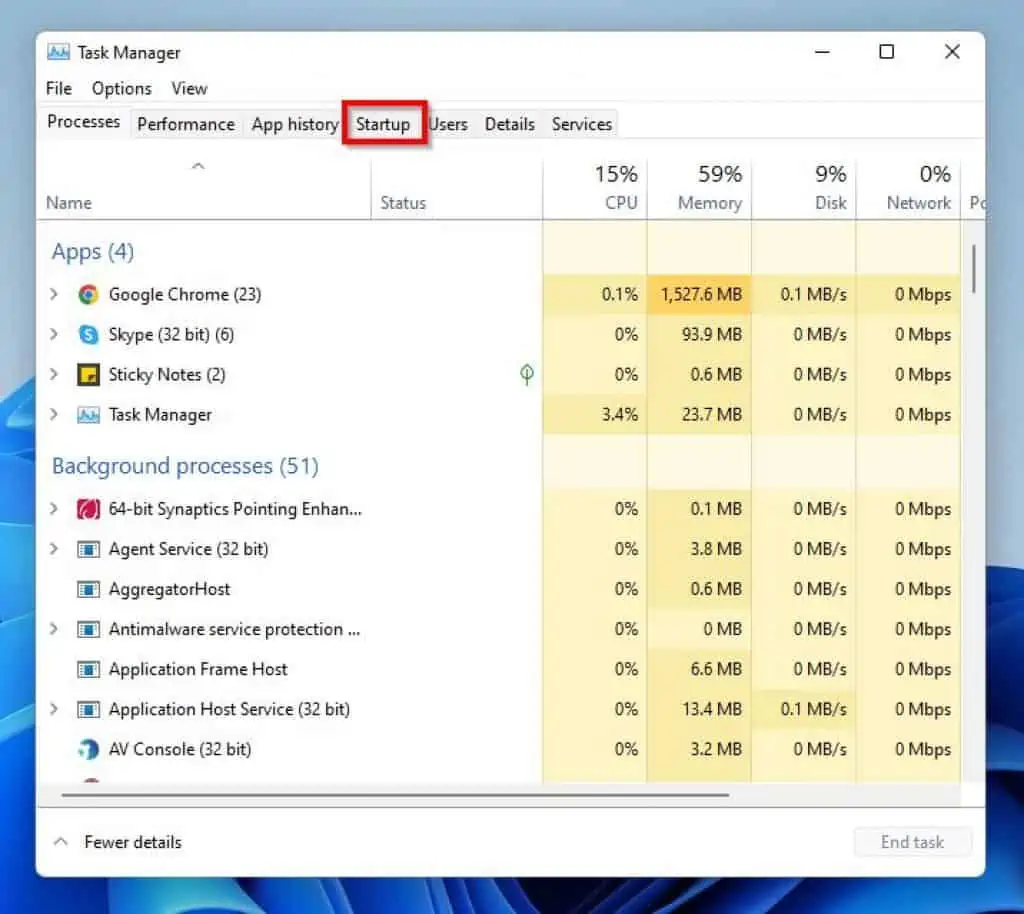 Disable Startup Programs In Windows 11 Through Task Manager
