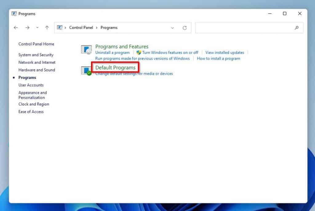 Change Default Browser In Windows 11 Through Control Panel