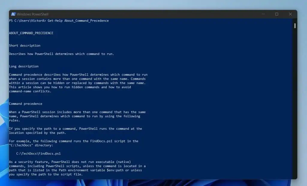 How To Use Get-Help To Display About_Command_Precedence Help Article