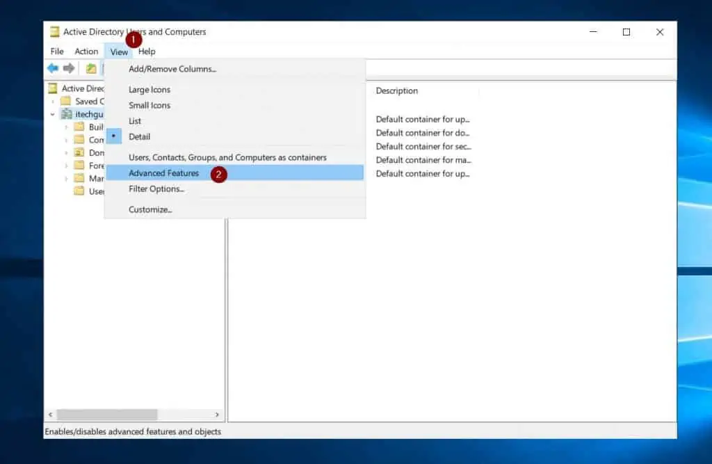 Features Of Active Directory Users And Computers (ADUC)