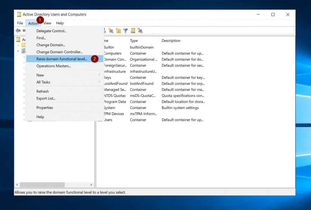 Change Domain, Domain Controllers, Or Change Domain Functional Level