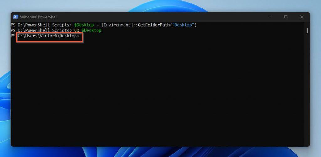 How To Use PowerShell Set-Location To CD To The Current User's Desktop