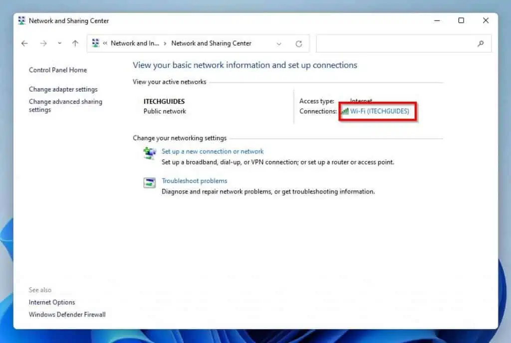 See WiFi Password In Windows 11 Via Control Panel