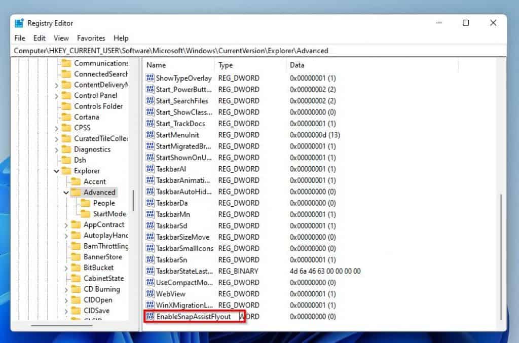 Enable Or Disable Snap Layouts In Windows 11 Via Windows Registry Editor