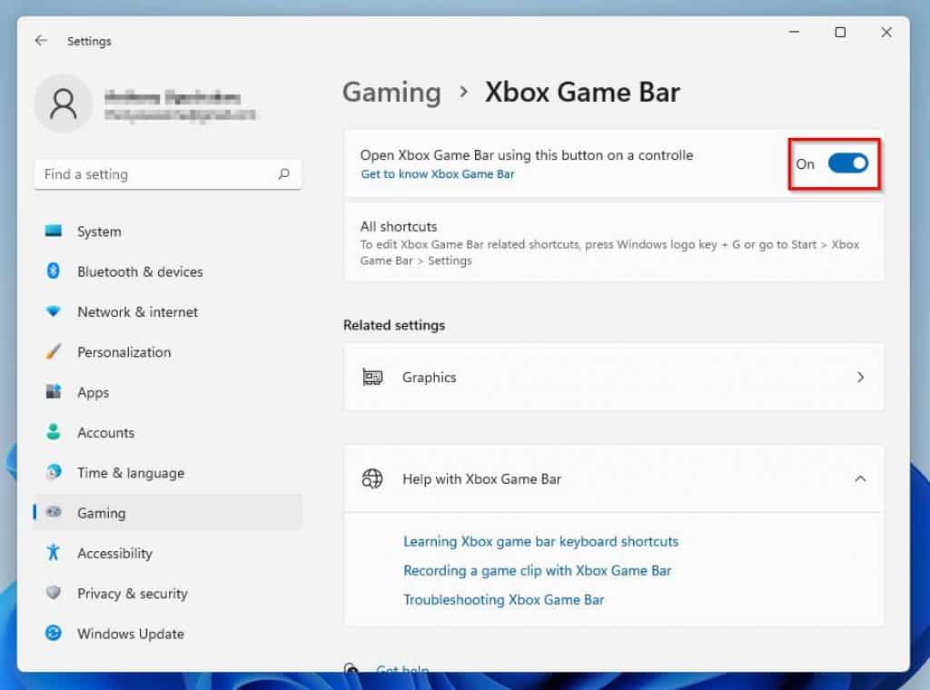 Disable Xbox Game Bar In Windows 11 Via Settings