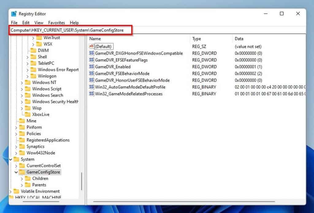 Disable Xbox Game Bar In Windows 11 Through Registry Editor