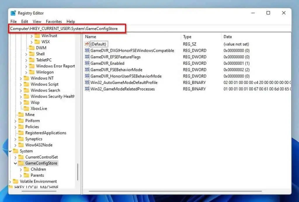 Disable Xbox Game Bar In Windows 11 Through Registry Editor