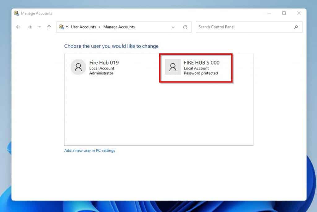 Change Administrator In Windows 11 Via Control Panel