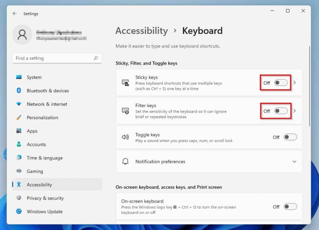 Fix Windows 11 If Keyboard Is Not Working By Adjusting Keyboard Settings 