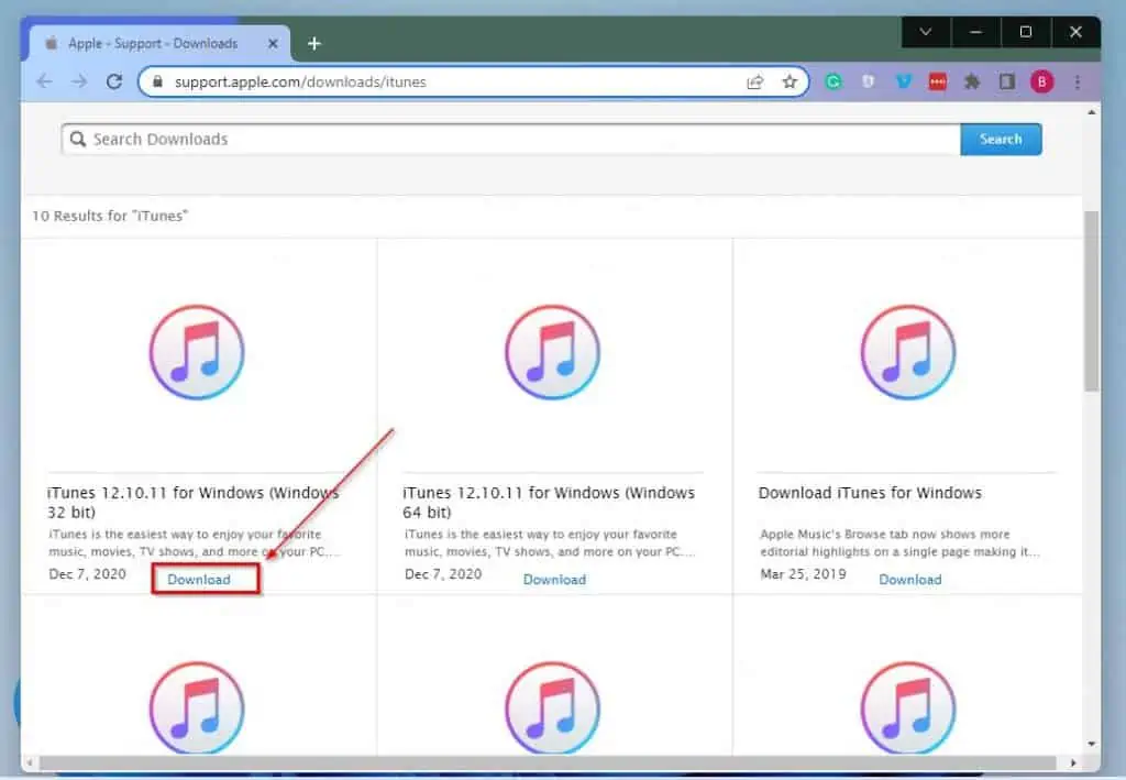 Download iTunes For Windows 11 Through Apple's Support Website