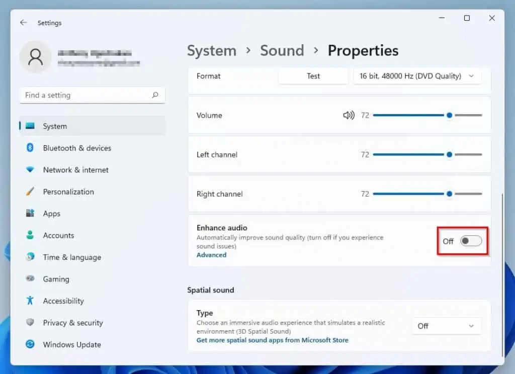 Fix Windows 11 With No Sound By Disabling Enhance Audio Feature