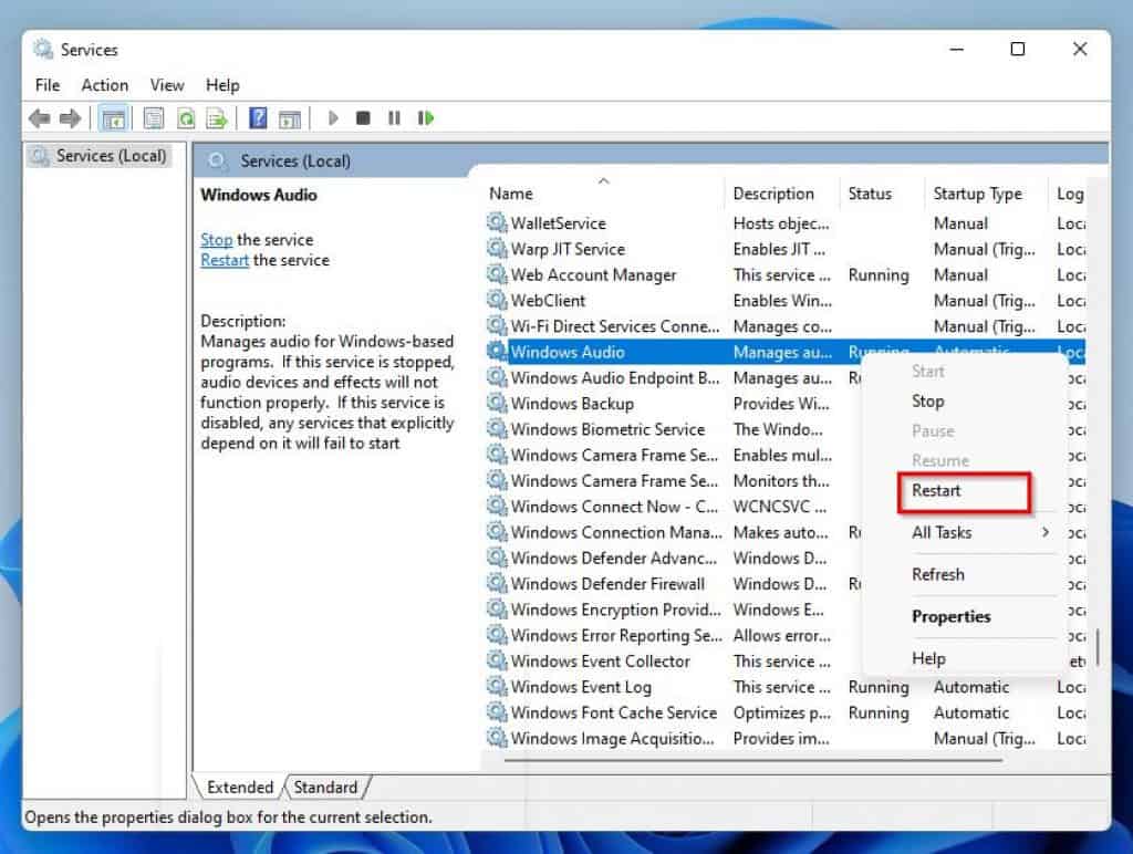 Fix Windows 11 With No Sound By Restarting Windows Audio Service
