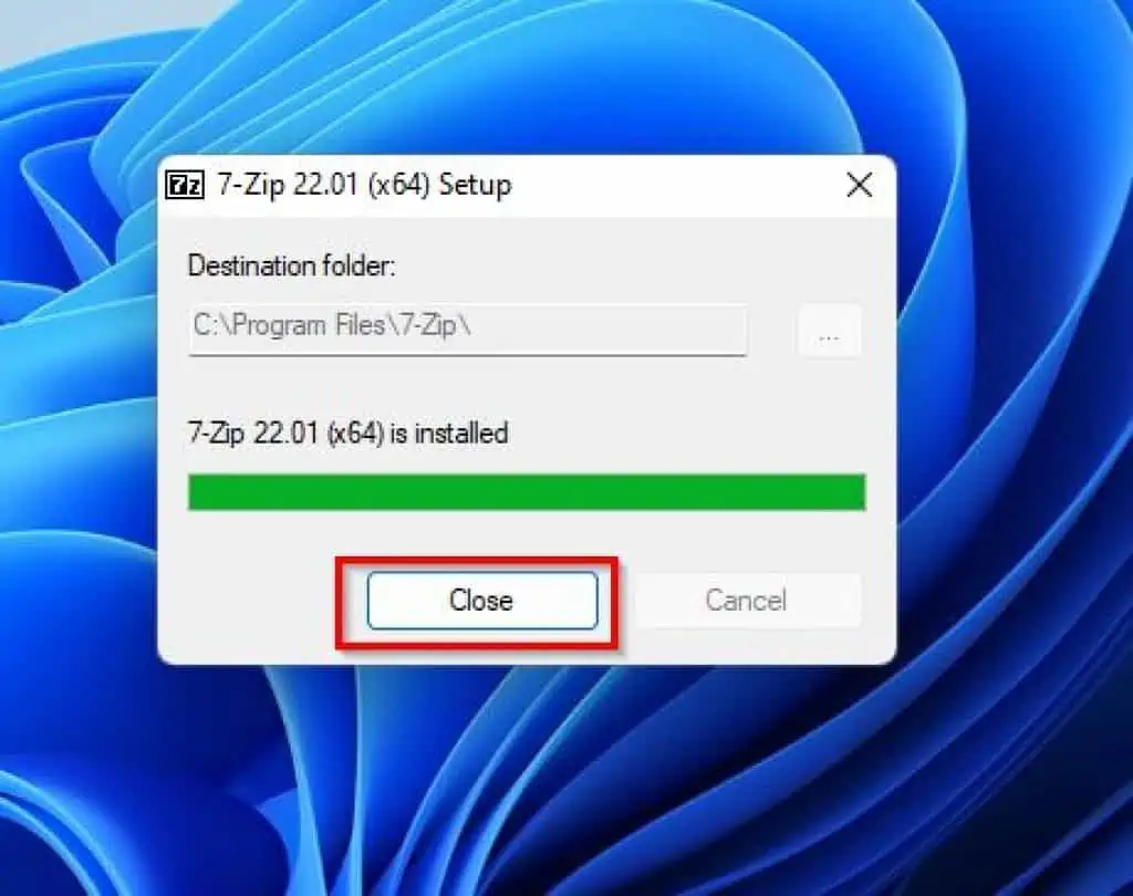 Download 7-Zip In Windows 11 From The 7-Zip's Official Website