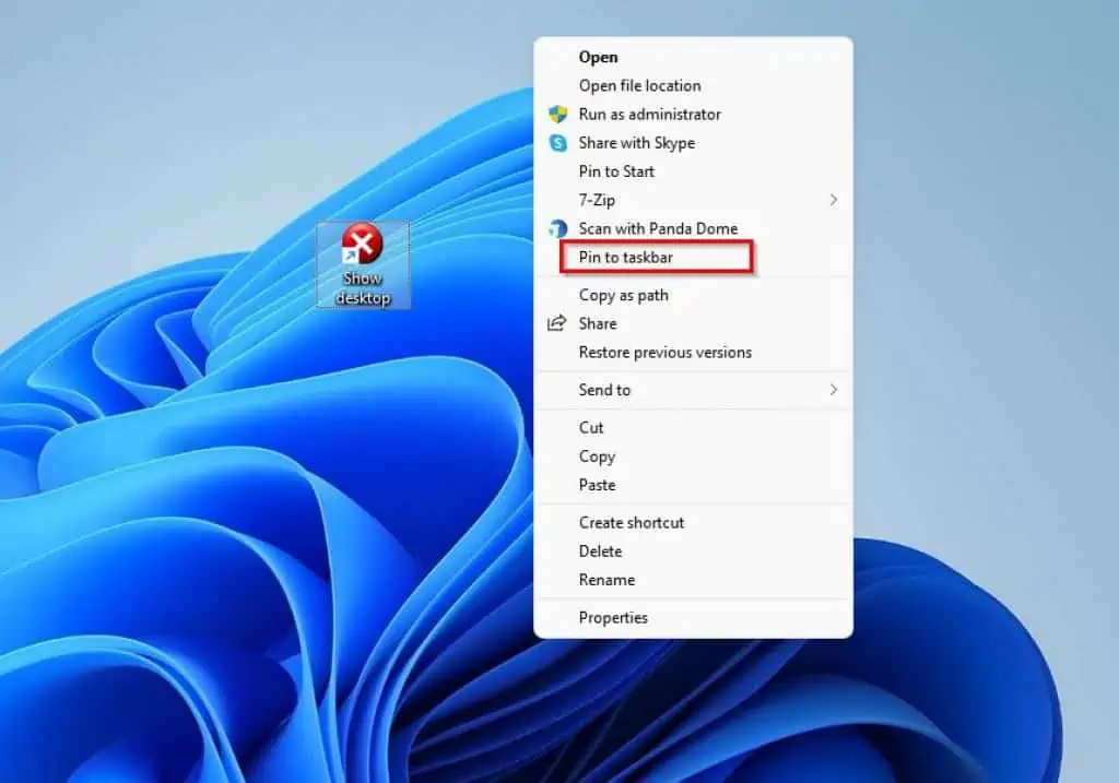 How To Create A Show Desktop Shortcut In Windows 11 