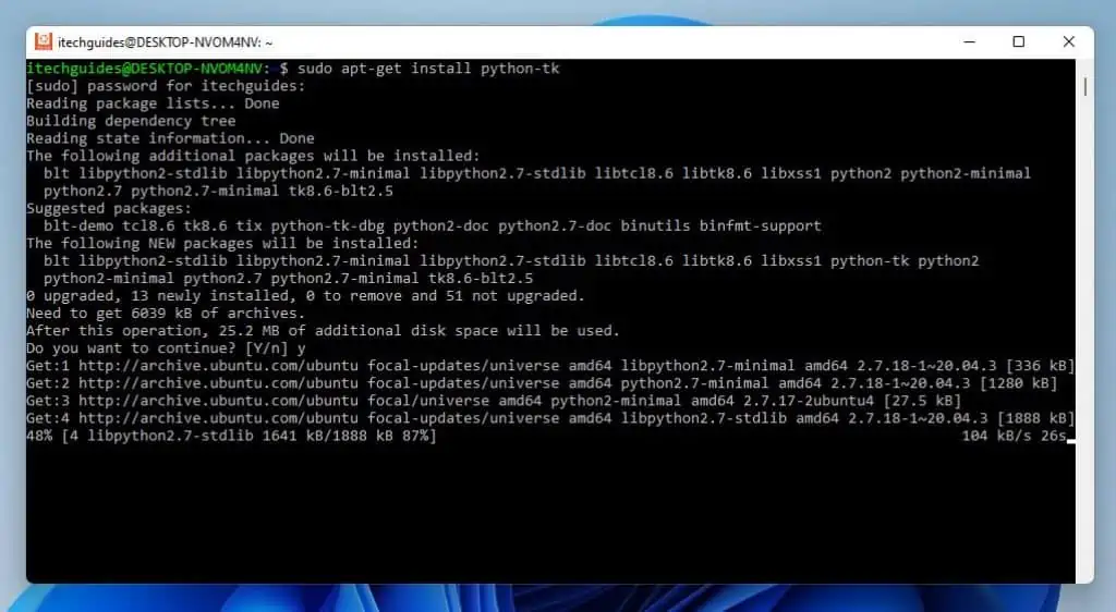Install Tkinter In Linux Through Terminal 