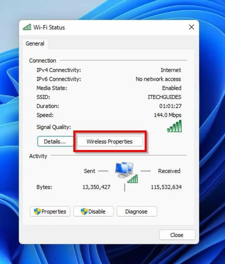 See WiFi Password In Windows 11 Through Settings 