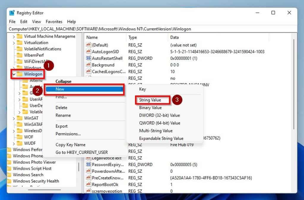 Enable Auto Login In Windows 11 Via Registry Editor