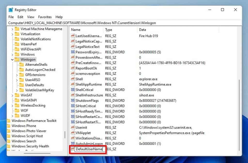 Enable Auto Login In Windows 11 Via Registry Editor