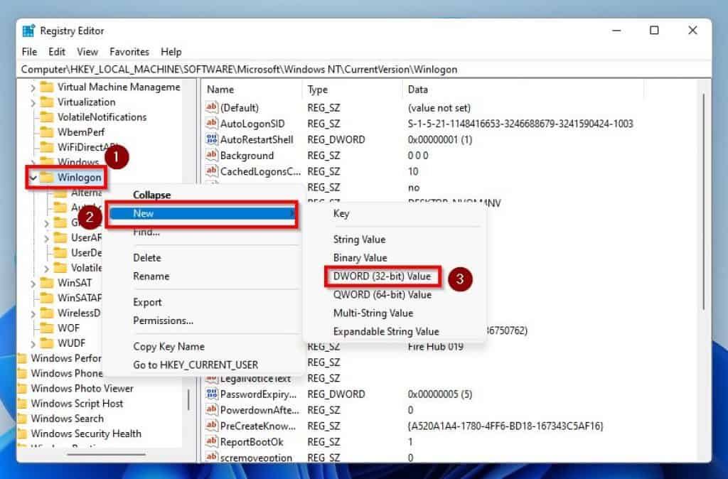 Enable Auto Login In Windows 11 Via Registry Editor