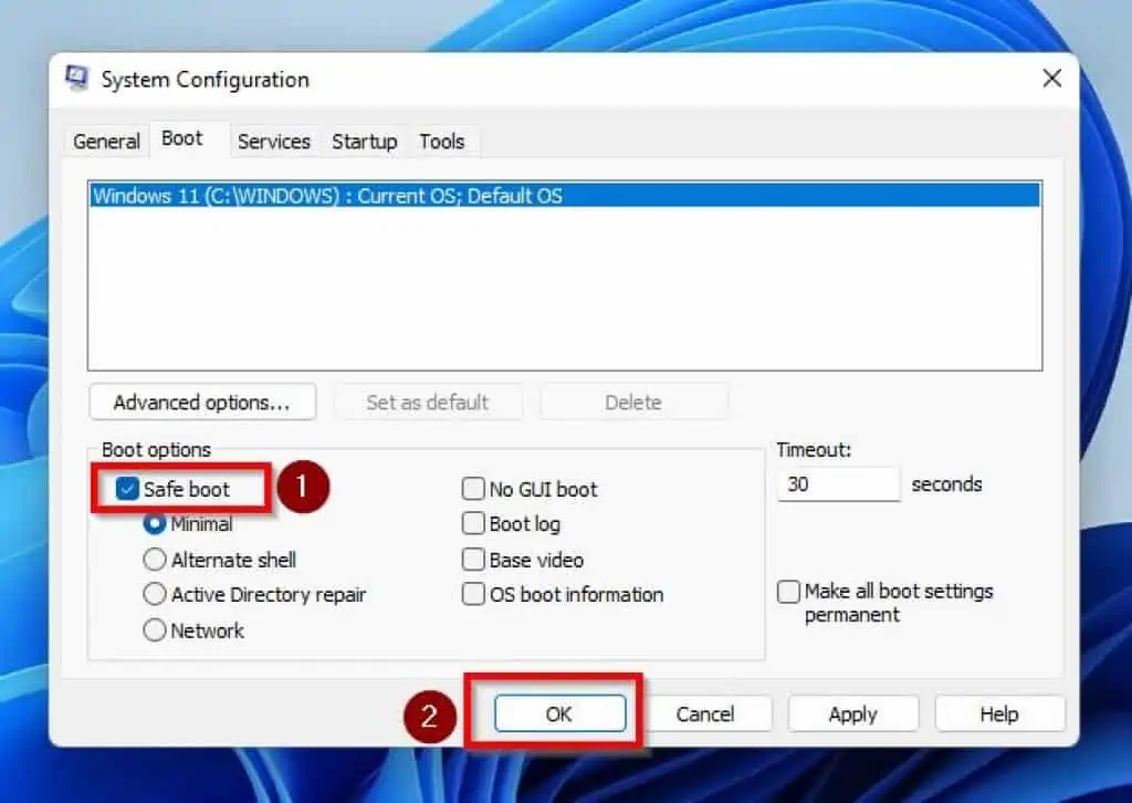 Start Windows 11 In Safe Mode Via System Configuration