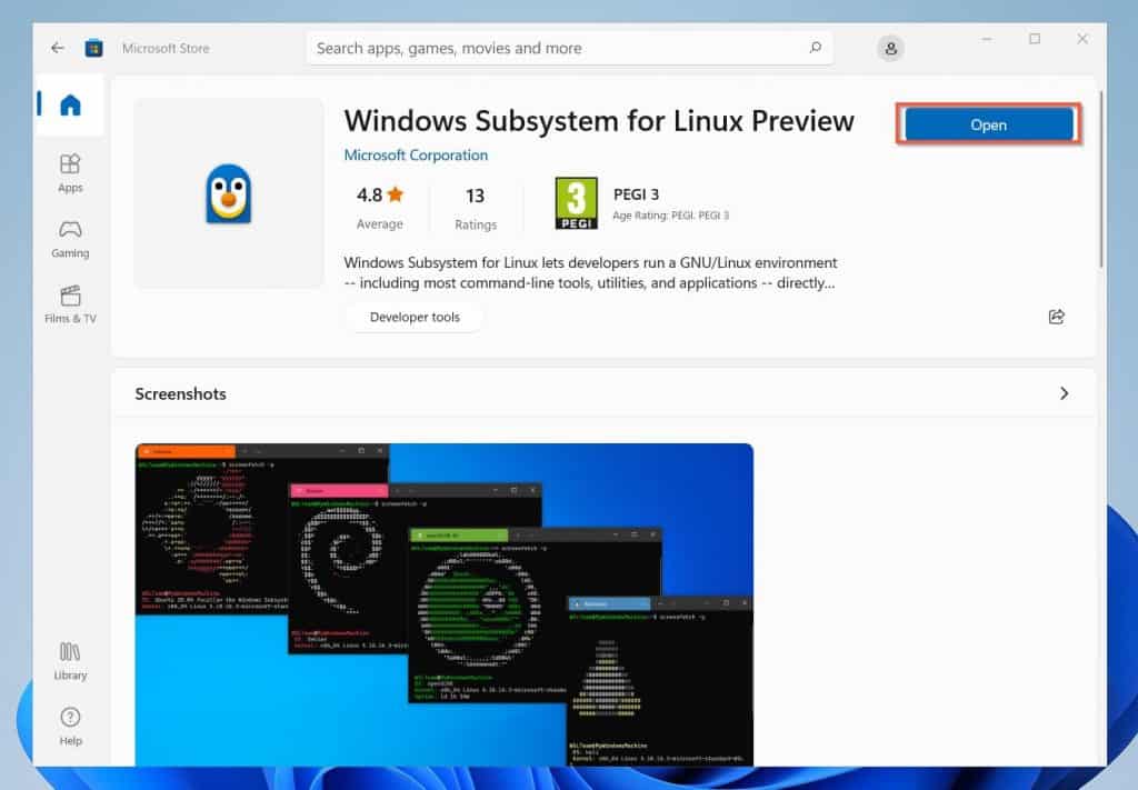 final step to installing Ubuntu in Windows 11 - Install Windows Subsystem For Linux And Ubuntu Apps From The Microsoft Store