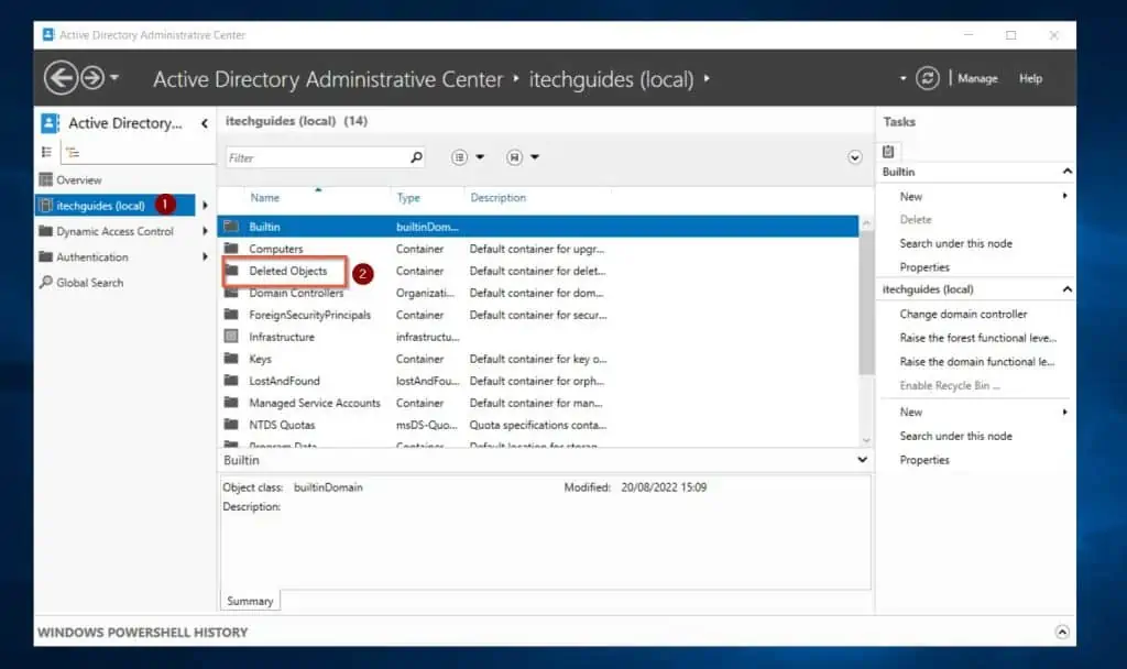 How To Restore A Deleted Active Directory Object With Active Directory Administrative Center