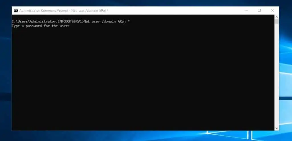Reset User Active Directory Password With Command Prompt (Net User Command)