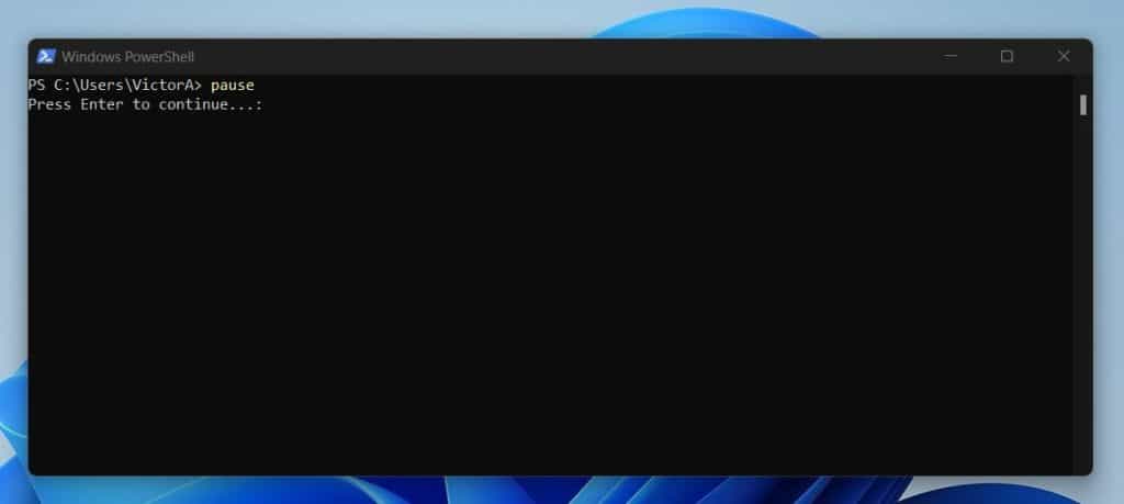 Temporarily Stop PowerShell With The "Pause" Command