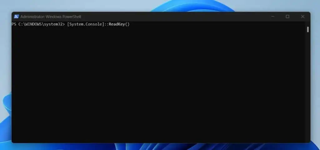 Pause A PowerShell Script With The [System.Console]::ReadKey() Method