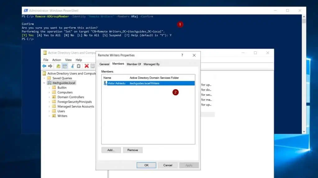 How To Remove An AD (Active Directory) Group Member With PowerShell And Command Prompt