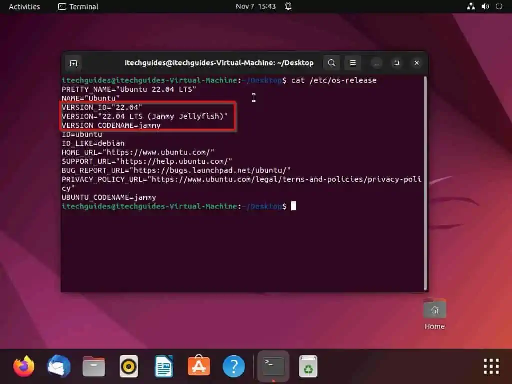 Check OS Version In Linux Via Terminal 