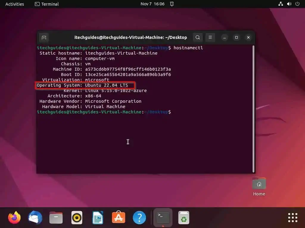 Check OS Version In Linux Via Terminal 