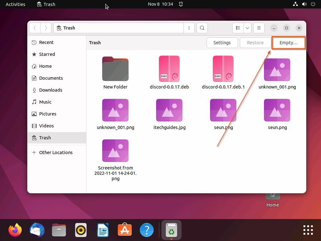 Empty Trash In Ubuntu Through The GUI