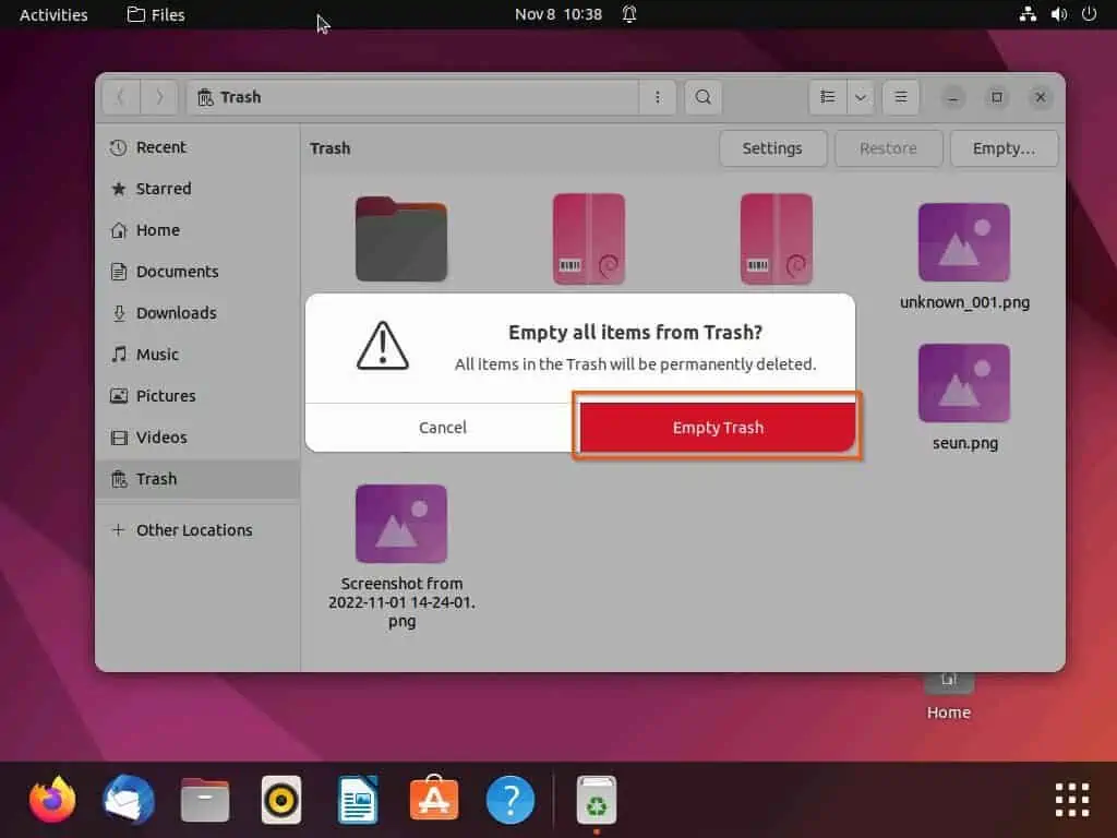 Empty Trash In Ubuntu Through The GUI