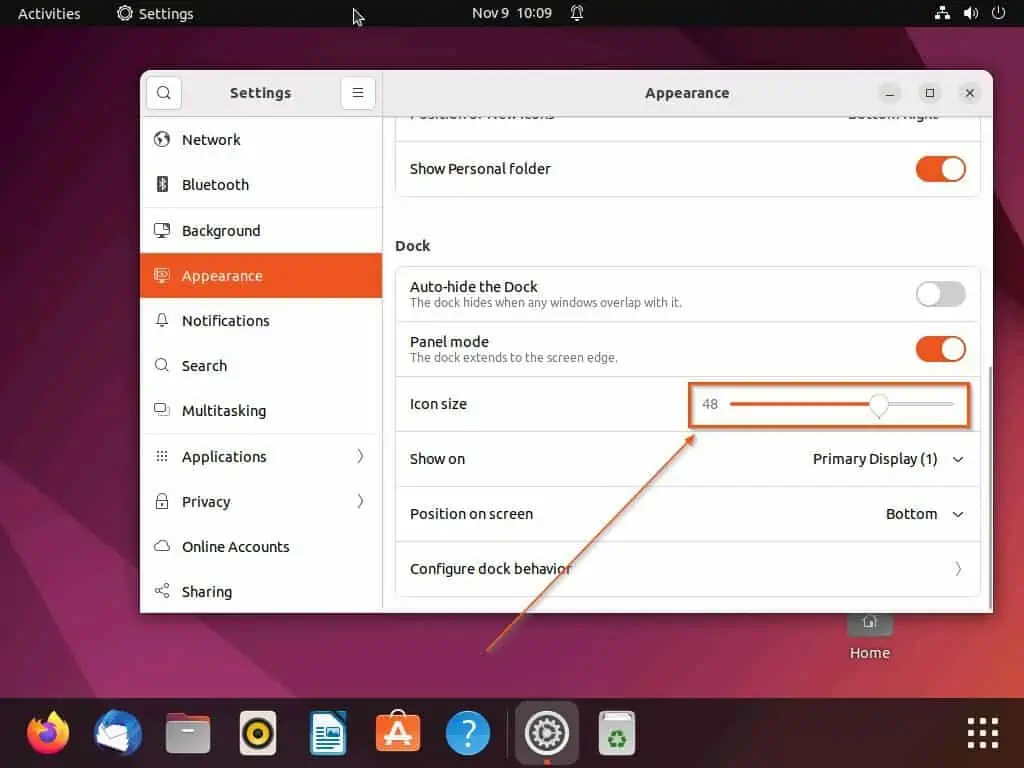 Change Taskbar Size In Ubuntu Via The GUI