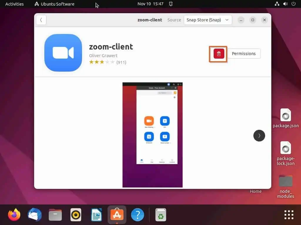 Uninstall Zoom On Ubuntu Through The GUI 