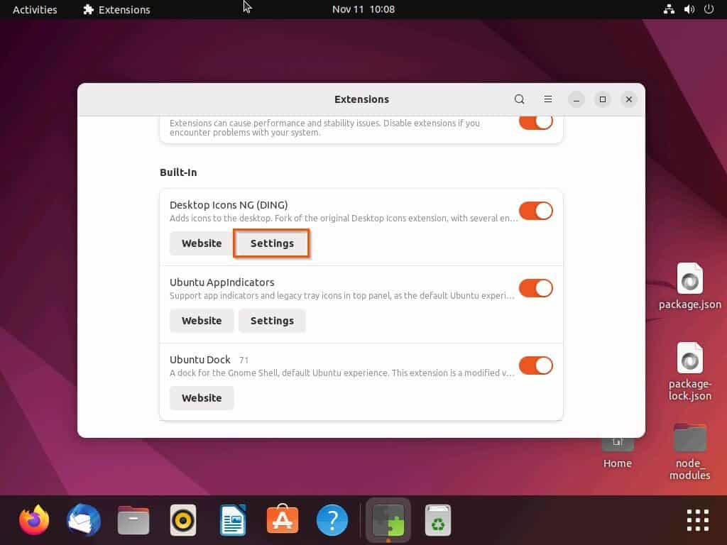 Change Desktop Icon Size In Ubuntu Using GNOME Extension
