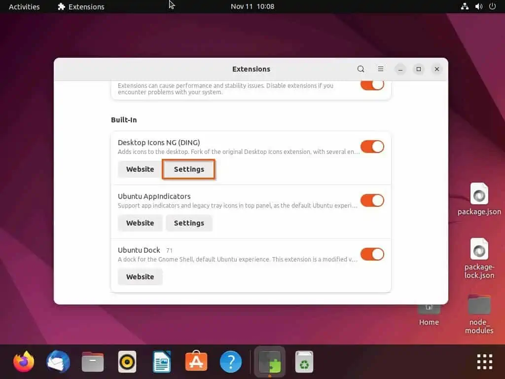 Change Desktop Icon Size In Ubuntu Using GNOME Extension