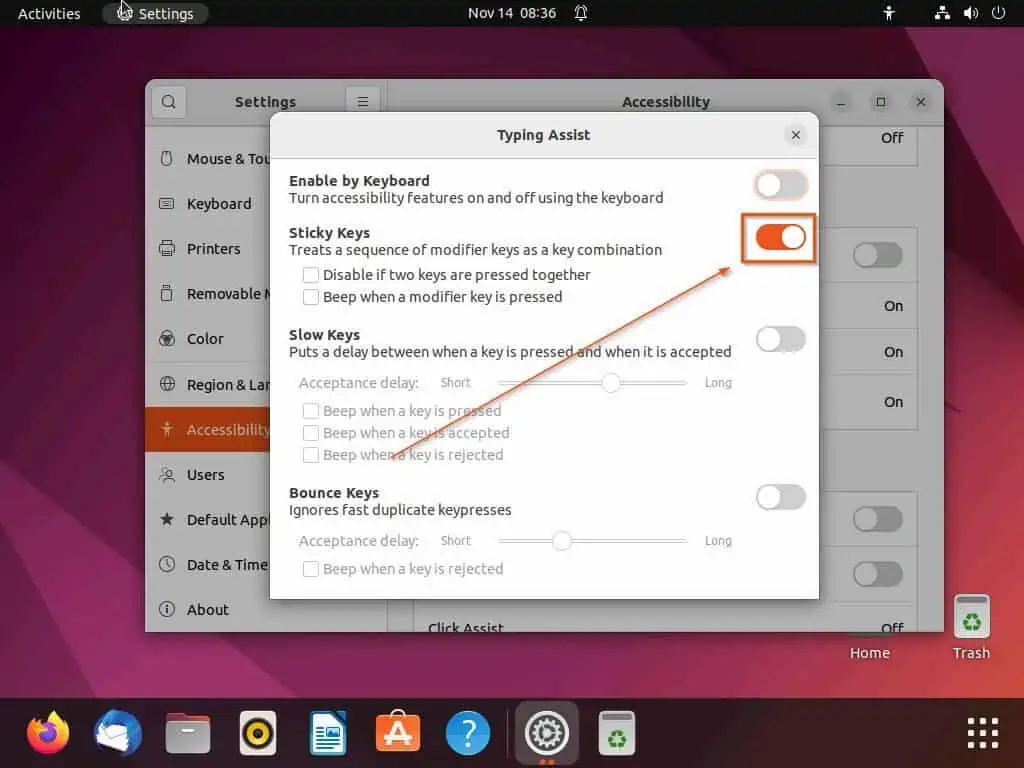 Disable Sticky Keys In Ubuntu Through The GUI