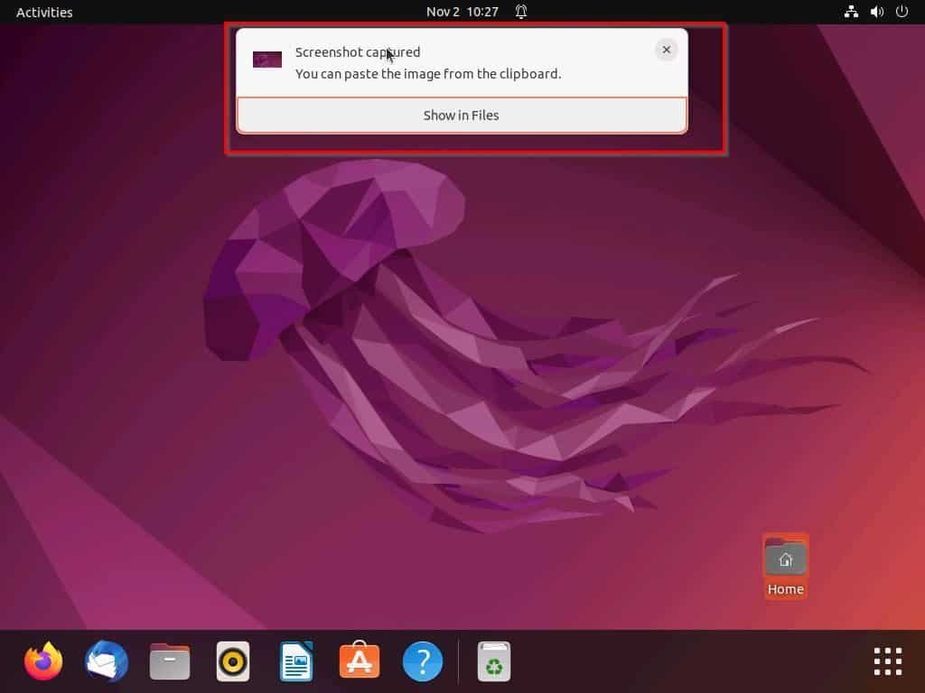 Screenshot On Linux Through The GUI