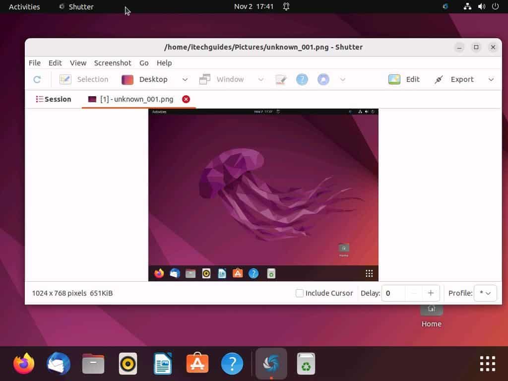 Screenshot On Linux Using A Third-party Application