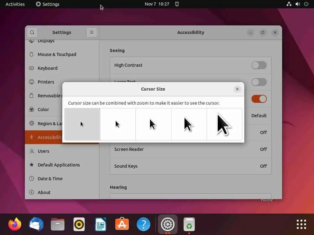 Make Cursor Bigger In Ubuntu Through The GUI