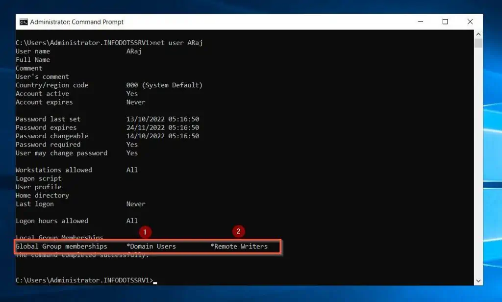 powershell get ad membership for user