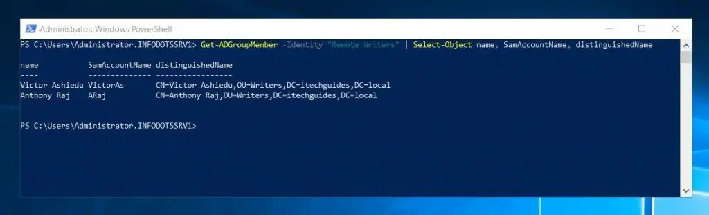 Use The PowerShell Get-ADGroupMember Command To List AD Group Members
