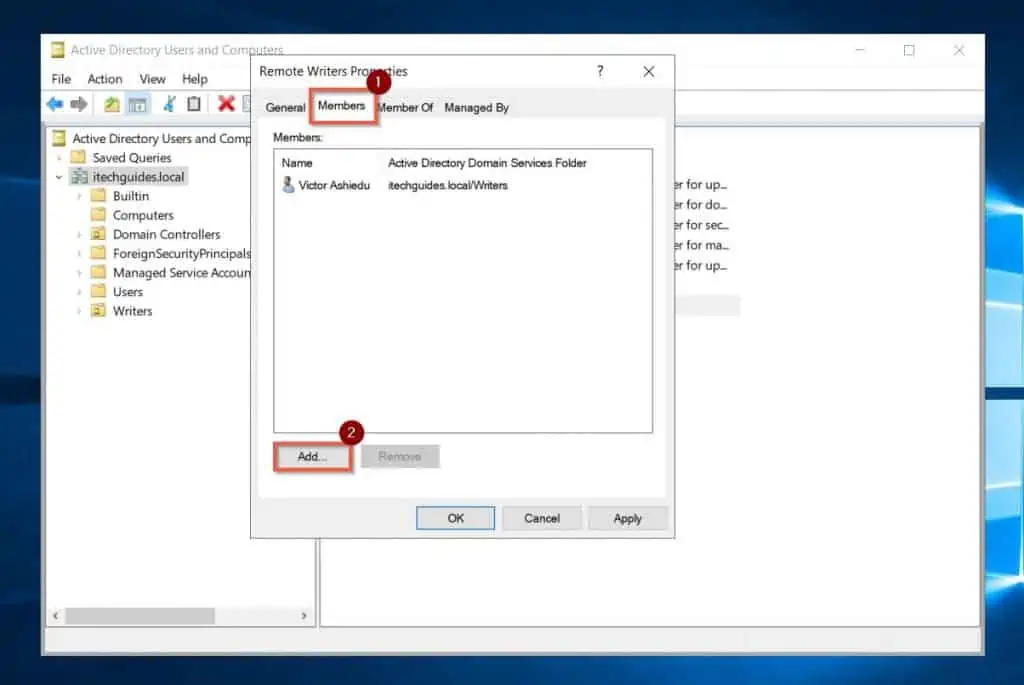 How To Add Or Remove Members To An AD (Active Directory) Group With AD GUI Tools