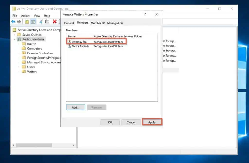 How To Add Or Remove Members To An AD (Active Directory) Group With AD GUI Tools