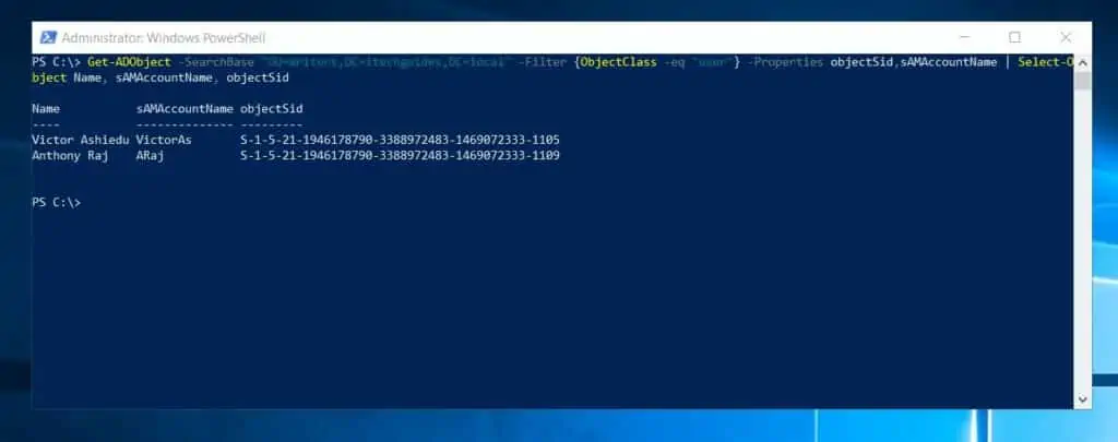 How To Find AD Object SID With The Get-ADObject PowerShell Command